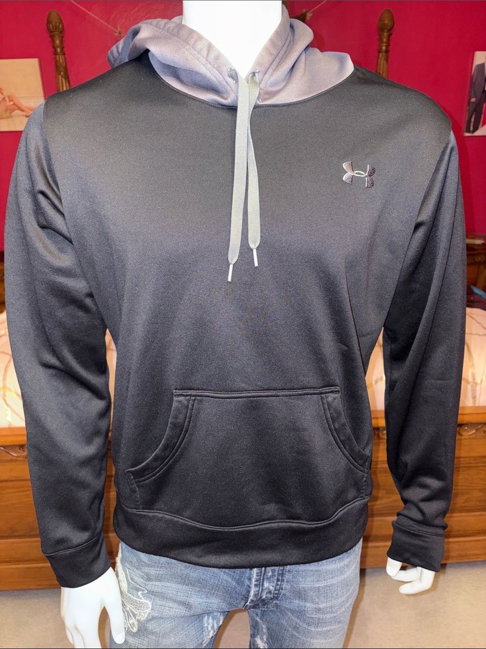 Under Armour Black Hoodie with Gray Lined Hood